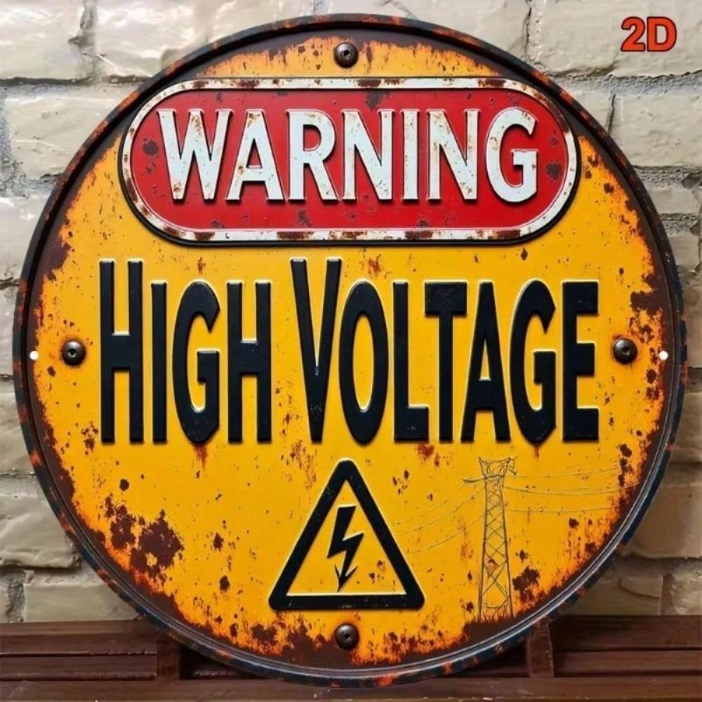 Metallposter Vintage Hochspannungs Warnschild Wanddeko für Garage