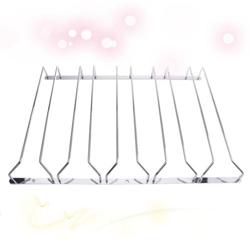 1 Pcs 1-5 Rows Stainless Steel Wall Mount Stemware Wine Glass Hanging Rack Holder Shelf