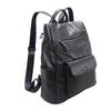 Lederrucksack Damen Schwarz First Layer Rindsleder Damenrucksack Trendy Fashion Vielseitige Weiche Leder Damentasche
