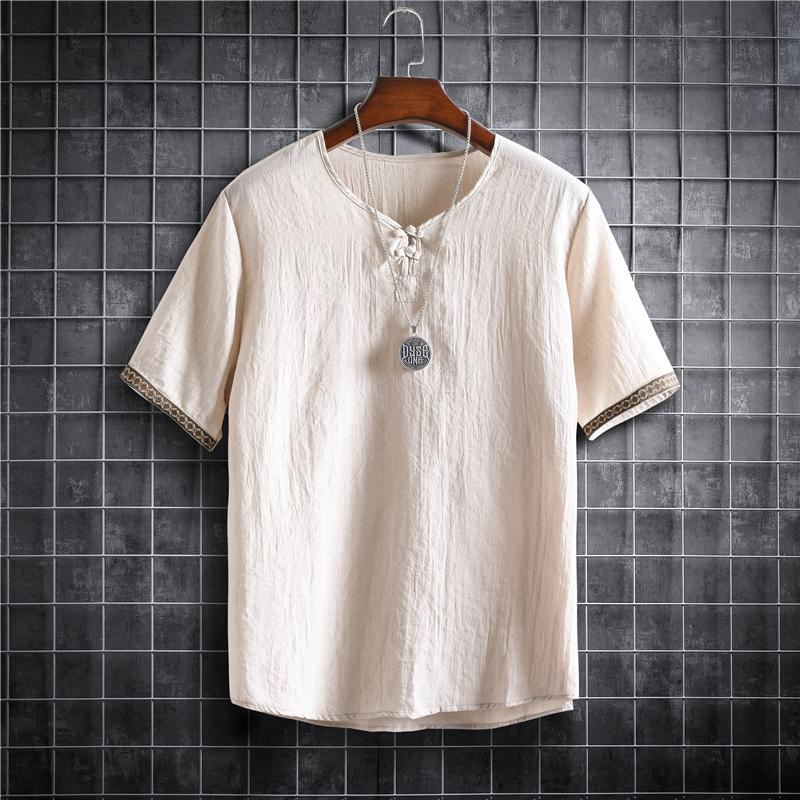 Japanese Style Kimono Men Summer Men Three Quanter Sleeve T-shirt Asian Clothes Traditional Chinese Clothing Japanese New