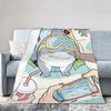 Cute Jeff The Landshark Flannel Blankets Shark Funny Throw Blanket for Home 200x150cm Plush Thin Quilt