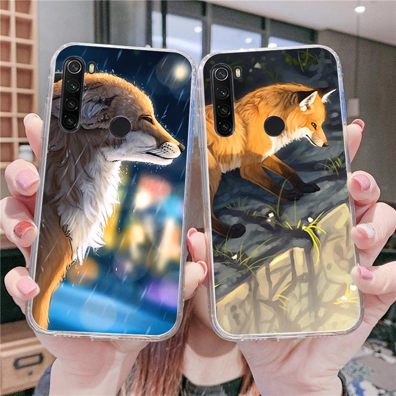Phone Case For Xiaomi Redmi 9 8 8A 7 9A 9C 7a 9T Note10 5G Note 9 8T 7 Pro 9s Animal Raccoon Fox Silicone TPU Soft Back Cover