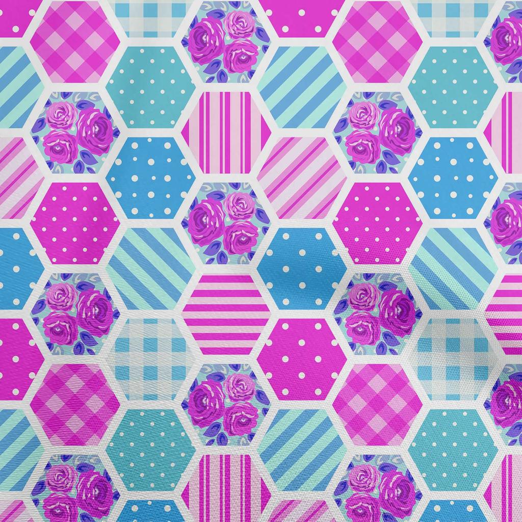 oneOone Cotton Flex Fuschia Pink Fabric Floral Sewing Fabric By The Yard Printed Diy Clothing Sewing Supplies 40 Inch