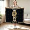 New Orleans Saints Logo Print Flannel Blanket High Quality Warm Comfortable Cover for All Seasons Perfect for Gifts Home Decor