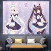 Anime Girl Cat Ear Maid Kawaii Banner Background Super Scene Decoration Banner Backdrop baby shower