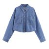 Kaslead New Women clothes Western Style Fashion Denim Short Shirt Jeans 1934231 1934232
