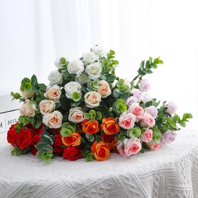 Simulation Rose Wunderschön Zierlich Breite Anwendung Einzigartig 5 Gabeln 11 Köpfe Kunstseidenblume Partyzubehör