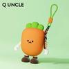 Cute Veggie Mini Coin Purse & Earphone Holder with Dazed Expression - Silicone Pendant for Kids