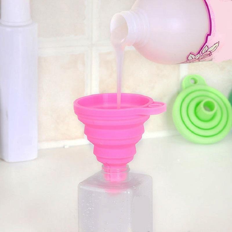 Soft silicone foldable funnel creative household liquid packaging food storage special funnel silicone refueling and pouring fun