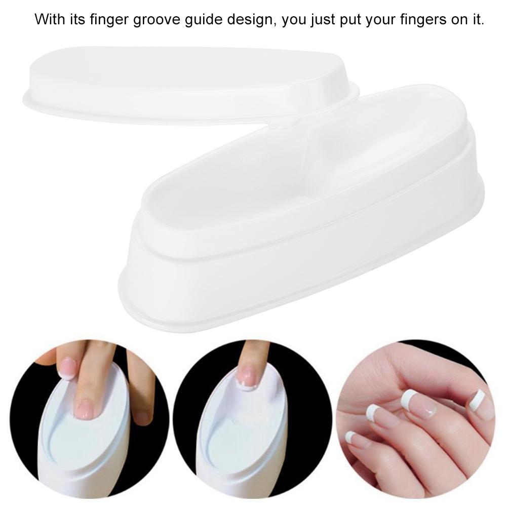 Portable White Nail Dipping Powder Tray Manicure Mould Nail Container