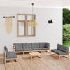 Day and Night - Day and Night Garden Furniture Set 9 Pieces and Cushions Solid Pine Wood