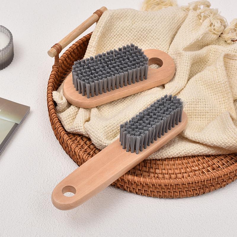 Soft Bristle Shoe Brush - Gentle, Multi-purpose Lotus Wood Brush for Cleaning Shoes and Clothes