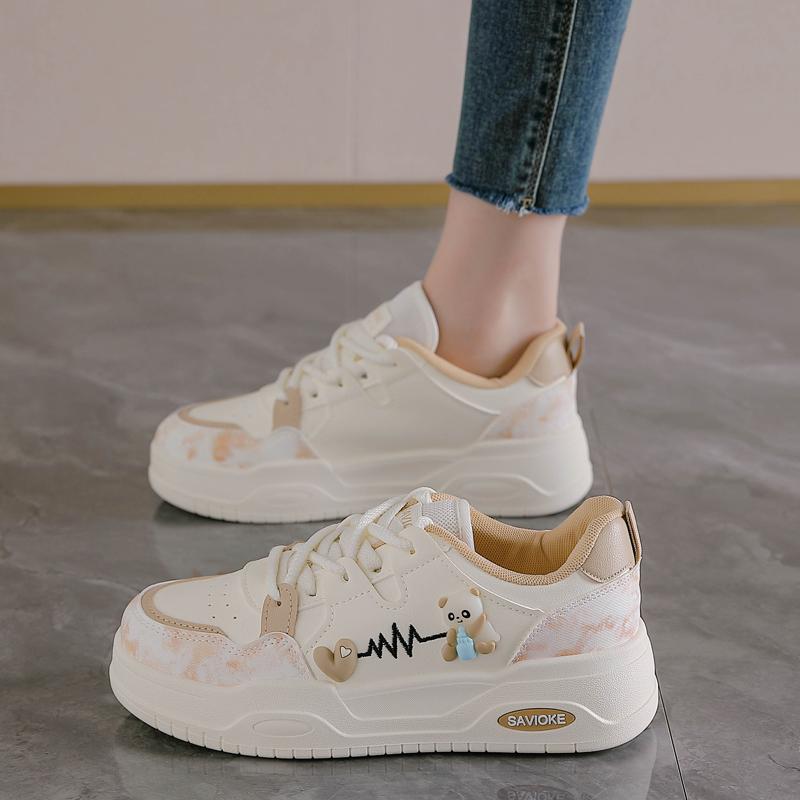 Women Platform Sneakers Casual Fashion Outdoor Shoes Cute Panda Design Skateboard Shoes Lace Up Flats Running Sports Shoes 35-40