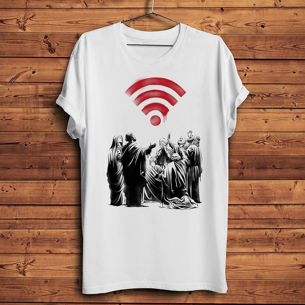 

The Ascension of WIFI Funny classical artistic TShirt Unisex Homme Casual Short Sleeve Tee Unisex Streetwear T Shirt Nosticker S