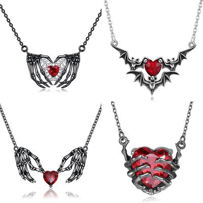 Love Ghost Claw Pendant Necklace, European and American Gothic Fashion Creativity, Punk Exaggerated Personality Necklace