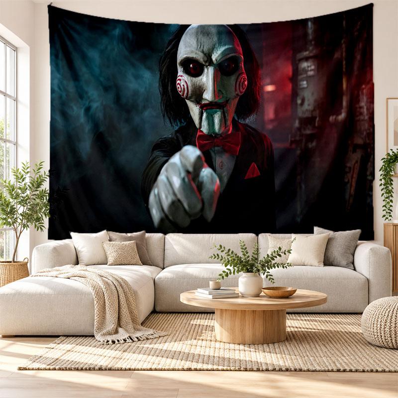 Saw Billy the Puppet Wall Tapestry Home Decor Hanging Cloth Art Background Tapestry for Bedroom