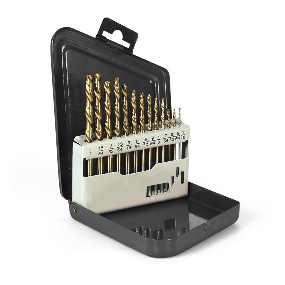 Titanium Coating Drill Bit Set Hex Shank Twist Drill Bit Durable HSS Drill Bits  For Plastic