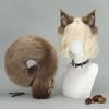 Set Fascia con Orecchie da Scoiattolo Peluche e Coda Accessorio Costume Cosplay per Festa di Halloween