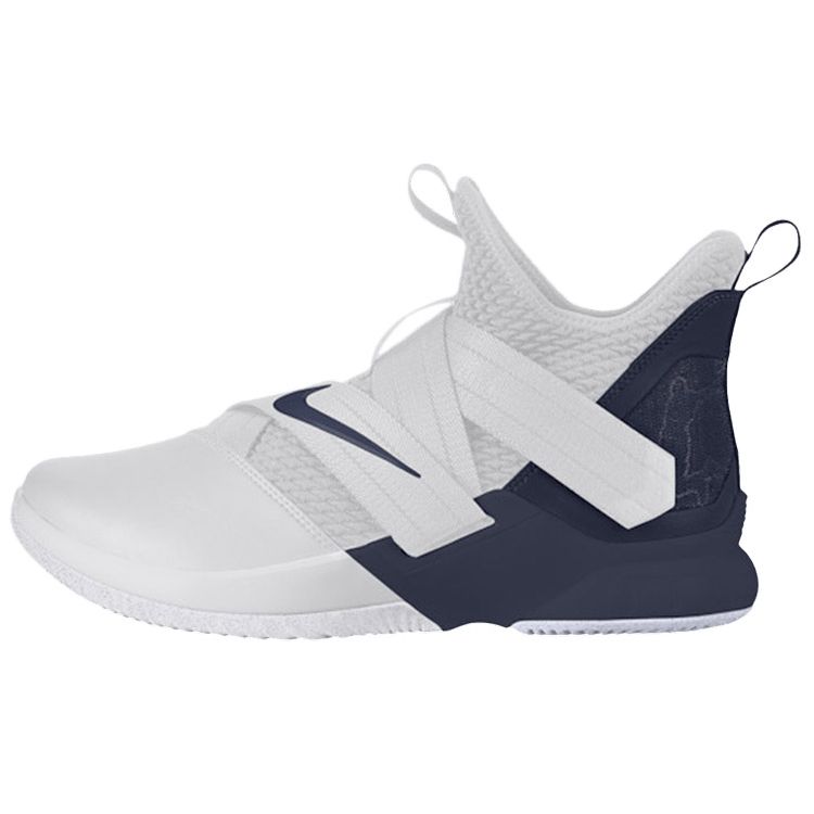 

Мужские кроссовки Nike LeBron Soldier 12 TB белые темно-синие AT3872-105
