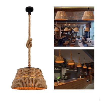 Rural Woven Pendant Ceiling Light Fixture E27 Restaurant Cafes Hallway Hall Office Hanging Lamp