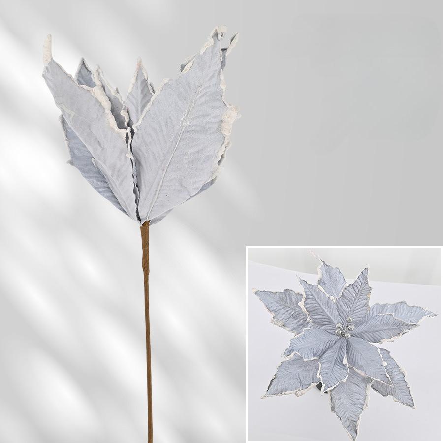 12 petals Christmas flower simulation Christmas flower window home decoration gold powder maple leaf Christmas props