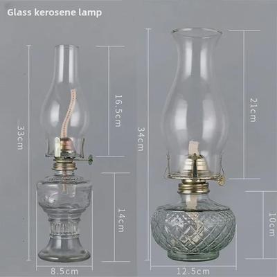 Vintage Glass Kerosene Lamp - Long-Burning Decorative Atmosphere Light