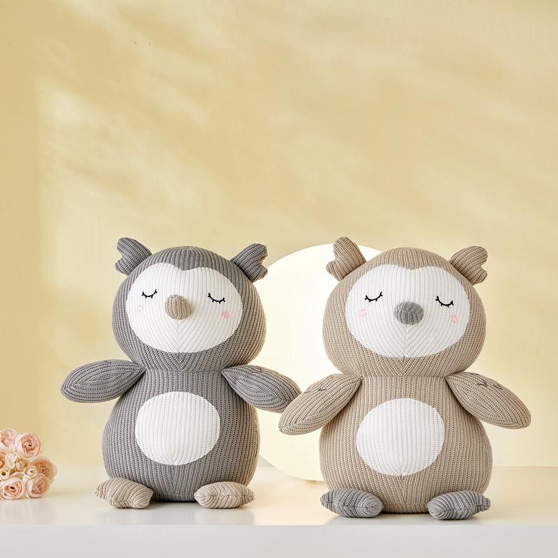 Cute And Charming Cartoon Knitted Animal Plush Doll Rabbit Owl Fox Bear Plush Toy Home Decoration Sleep Soothing Present Designed For Boys Plus Girls