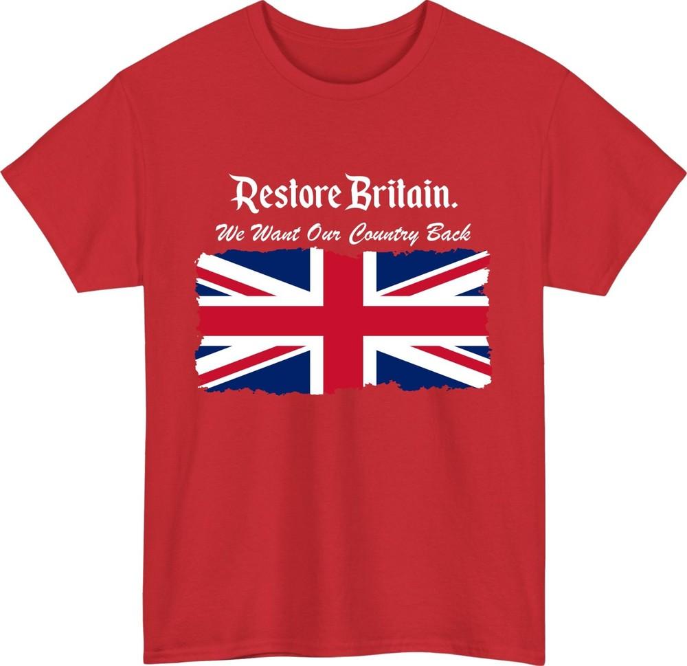 Restore Britain TShirt Patriotic Vintage UK Map British StateUnisext Gift Party S