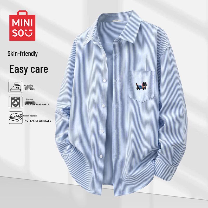 MINISO Men's Oxford Casual Long Sleeve Shirt