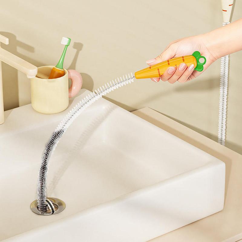 Kitchen Sink Cleaning Tools Wall-Mounted Garbage Clip Tweezers Pipe Hair Cleaning Tool Cute Radish Bathroom Sink Hair Clips