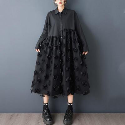 Long Sleeve Plus Size Cotton Vintage Floral New In Dresses for Women Casual Loose Spring Autumn Shirt Dress