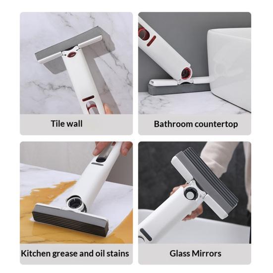 1/2Pcs Mini Mop Deep Cleaning Small Gaps Sponge Head Small Mop with Rotating Brush One-Hand Squeeze Water Absorption Handheld Mop