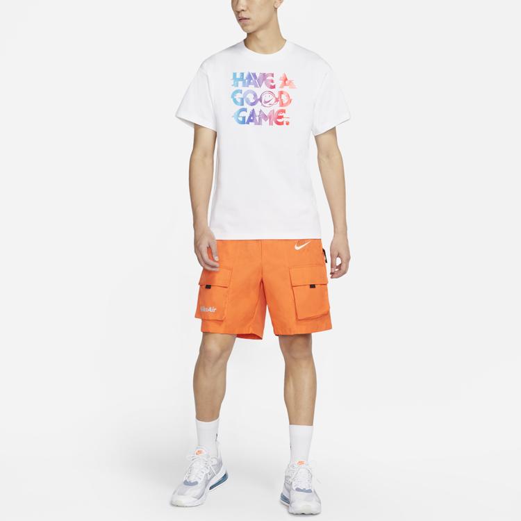 Nike T Shirts Men's White Crew Neck Moderate Straight Fit DC3939-100