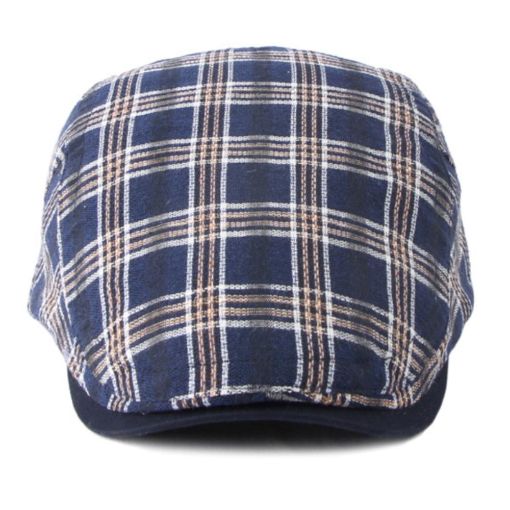 Ht4640 Beret Cap Men Women Spring Summer Cap Sun Hat Adjustable Ivy Flat Cap Plaid Artist Painter Beret Hat Male Female Berets