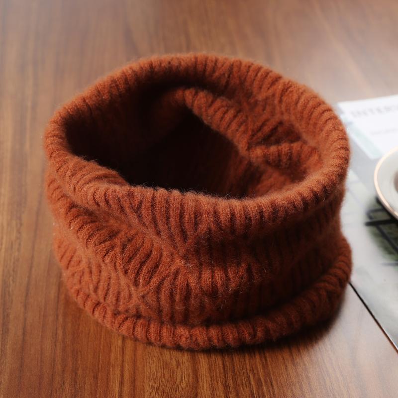 100% Wolle Gestrickter Rollkragenschal Winter Herbst Warm Weich Ringschals Muster Nackenwärmer Mode Snood Stirnband Damen Falsch