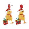 Christmas Tassel Dangle Earrings Acrylic Texture Festival Jewelry Fashion Pendant Earrings Present for Women and Girls