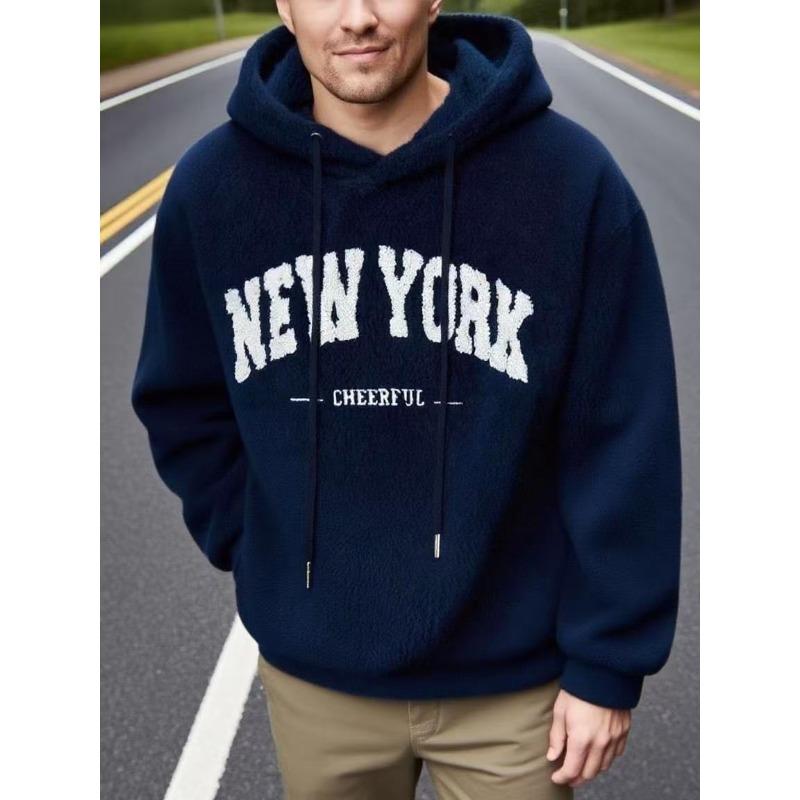 Spring and Autumn High Street Printed Hooded Drawstring  Jacket Casual Sports Style Men's Sweatshirt