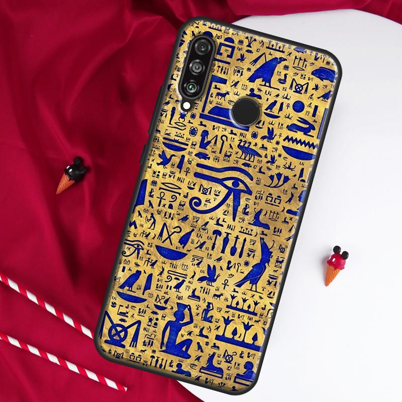 Ancient Egyptian Hieroglyphic For Huawei Nova 12i 11i 8i 12s 9 10 SE Y90 Y60 Y70 Y72 Y61 Y91 P20 P40 P30 Lite P60 Pro Case