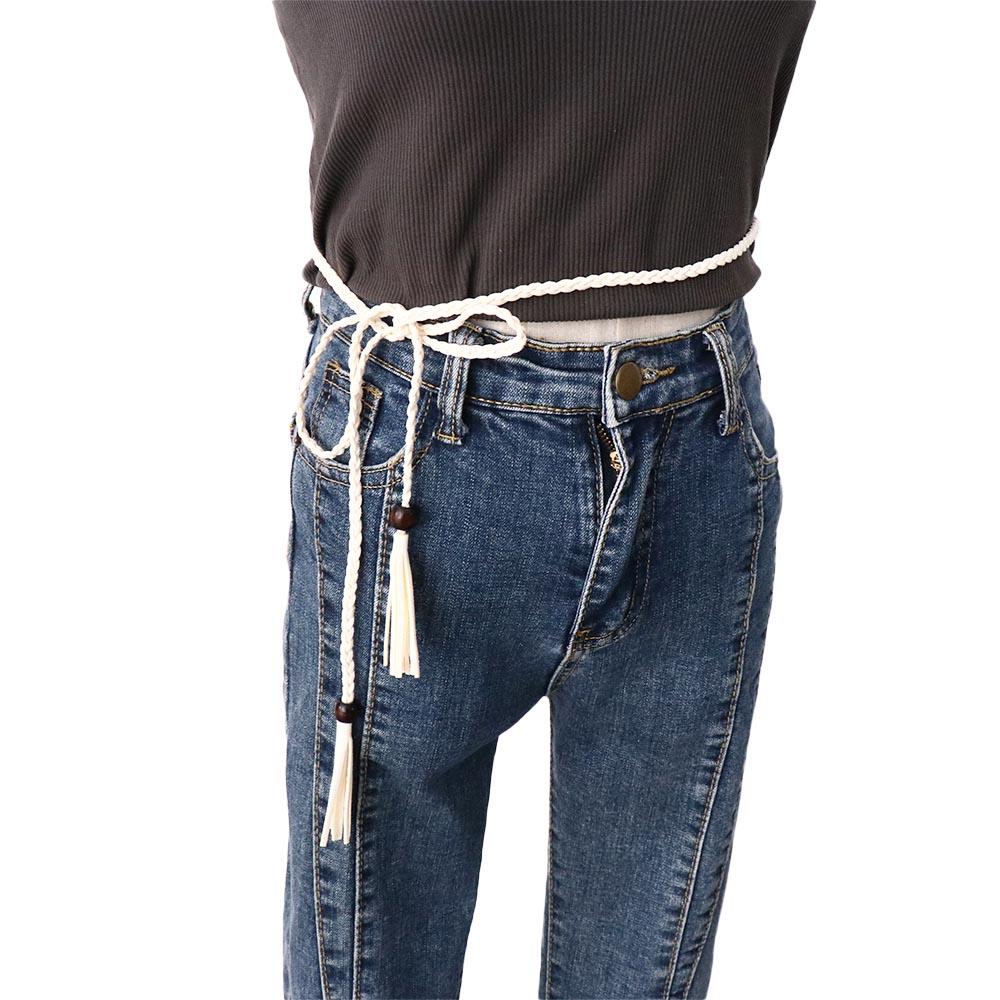 Accessories Bohemian Thin Belts Women Waist Chain Ethnic Style Belts Waist Rope Braided Tassel Belt