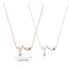 925 Sterling Silver Diamond-Studded Heartbeat Necklace for Women Autumn/Winter Versatile Luxury-Chic ECG Collarbone Chain