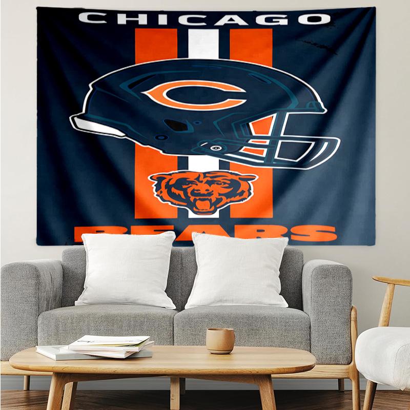 Chicago Bears Tapestry Hanging for Bedroom,Livingroom, Playroom,Decor Art Room Wall Tapestry Holiday and Birthday Gifts