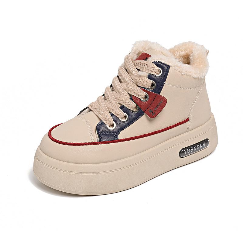 Cotton shoes women's winter new thick-soled casual velvet thickened warm soft-soled high-top sports shoes