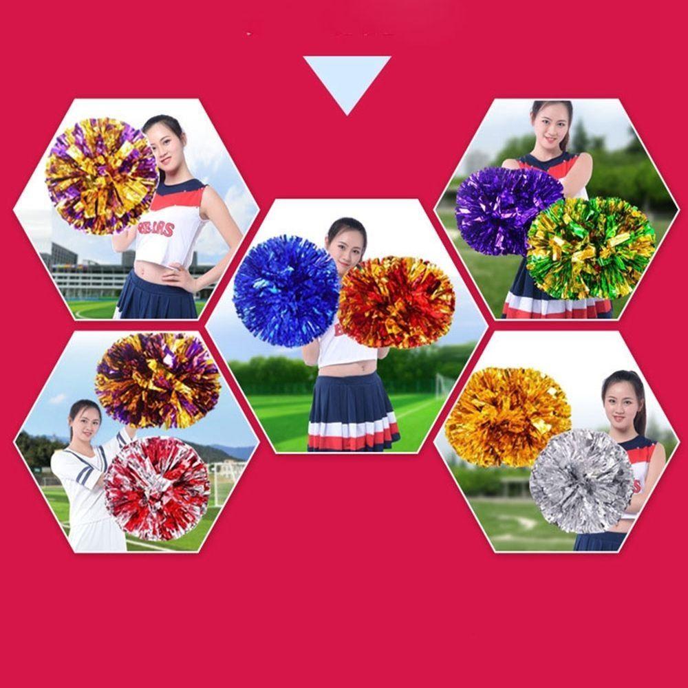 Multicolors Kids Game Pom Poms 25cm Cheering Ball Dance Party Concert Decorator