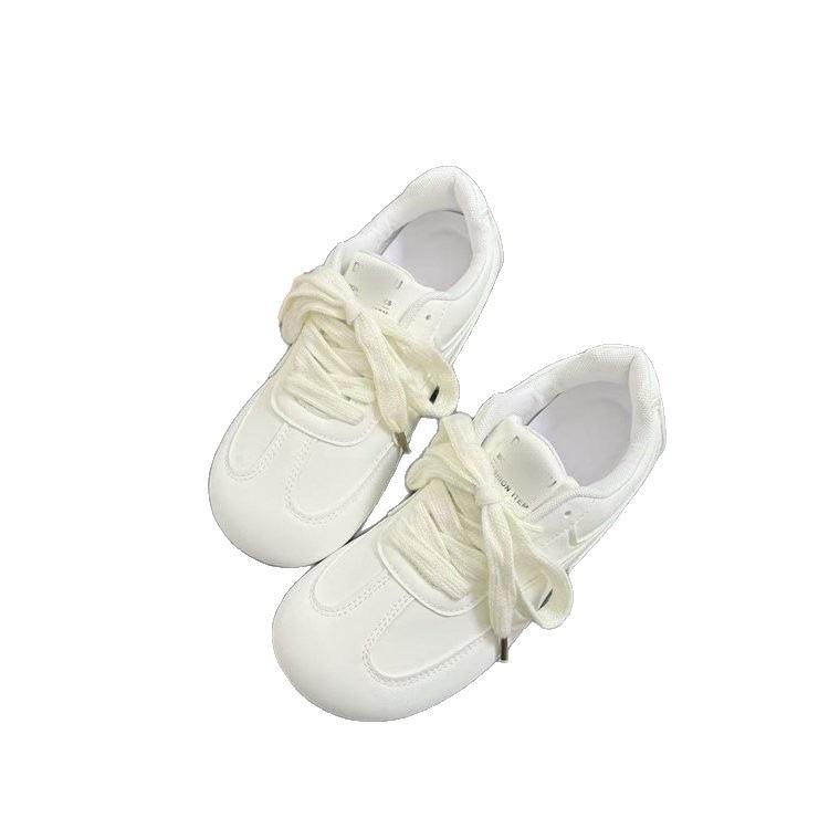 Round head flat bottom retro pink training shoes women's 2025 autumn new casual versatile Korean sports commuter shoes