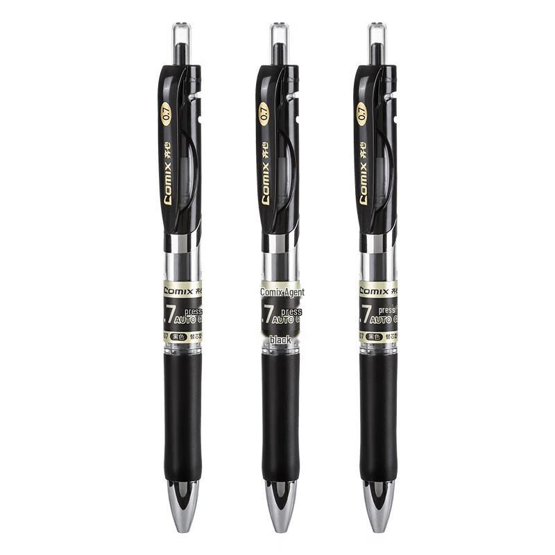 Comix Retractable Gel Pens 0.7mm Black K3507