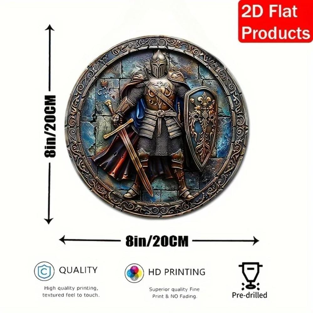

Metal Tin Sign Medieval Warrior Plaque Decor for Living Room Bar Wall білий
