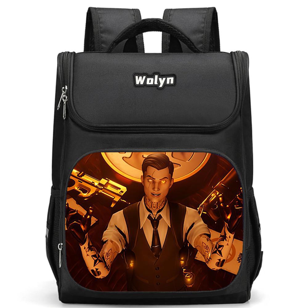 FORTNITE Cartoon Kids School Bag, Large Capacity & Multi Compartment Durable Backpack for School & Daily Use,Boys&Girls Age 5-10