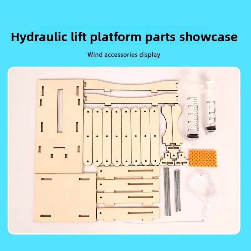 Holz-Hydraulikheber für Kinder Wissenschaft DIY-Bausatz Mit Pädagogischem Physikspielzeug Für Kinder