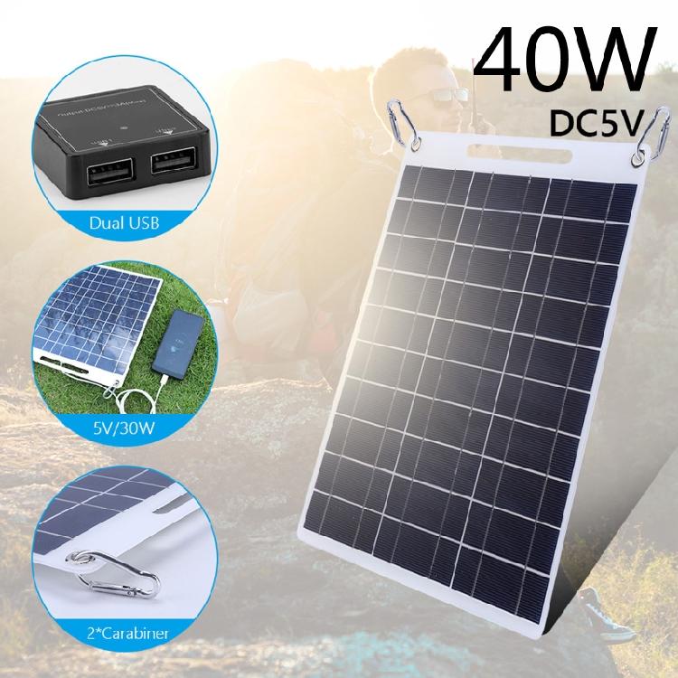 15W Flexible Polycrystalline Solar Panel Controller Dual USB Regulator Charging