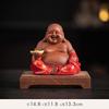 Chinese Zen Purple Clay Fortune Big Belly Maitreya Buddha Smiling Living Room Office Porch Desktop FENG SHUI Statue Decoration